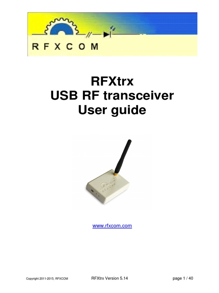 RFXTRX User Guide | PDF | Usb | Device Driver