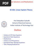 State Space Solutions and Realizations: EE-601: Linear System Theory