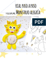 Plantilla Molde Peluche Patrón Paso A Paso Muñeco Peluche Monstruo de Color Amarillo Alegría