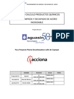 Procedimiento Cálculo Productos Químicos Bastidores