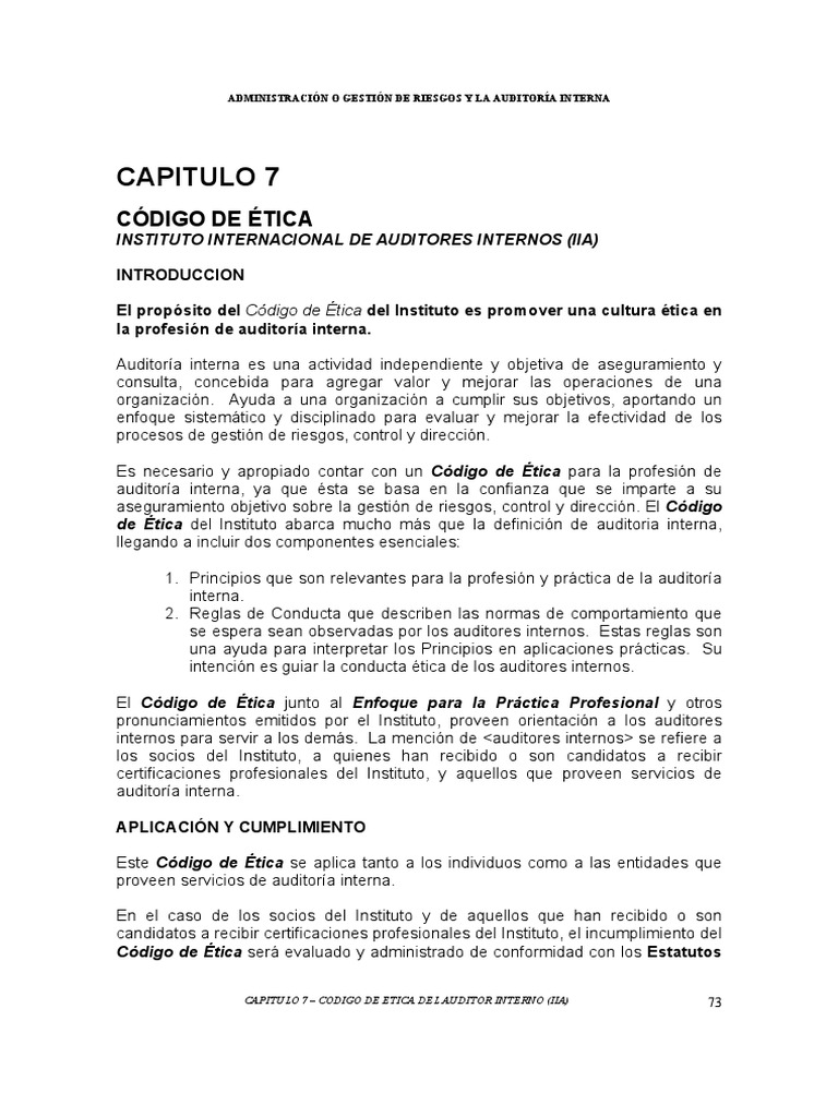Código de Ética del Auditor Interno | PDF | Auditoría | Comportamiento