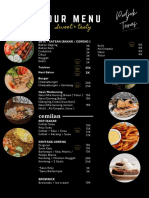 Black With White Wine Sketch Fancy Food Menu PDF