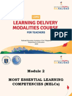 LDM Module 2 - Lesson 1 (Background Rationale and Development of MELCs)