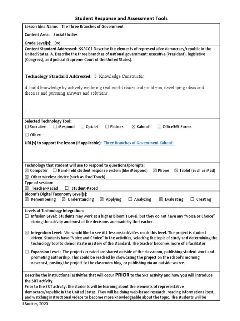 m07 Student Response Tools Lesson Idea Template | PDF | Educational ...