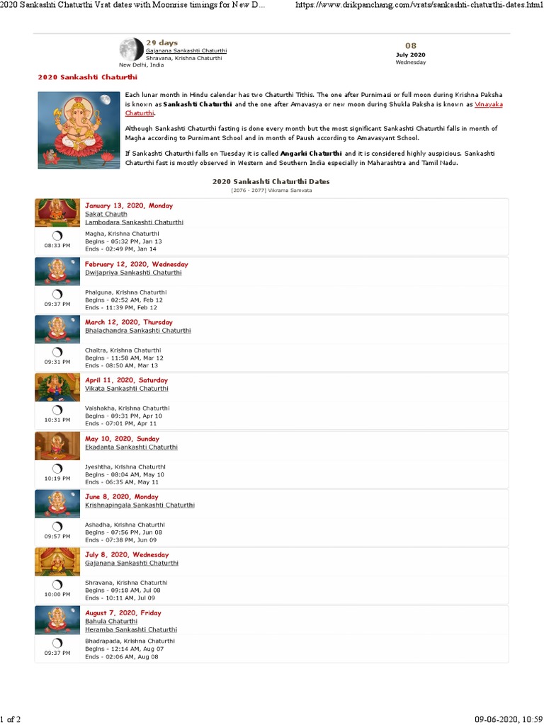 sankashti chaturthi dates 2023