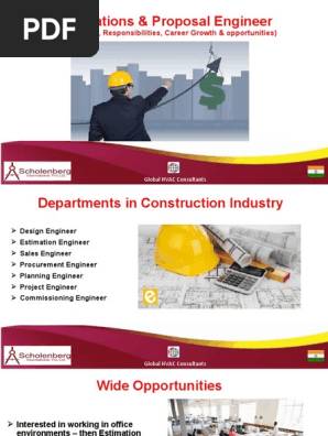 Estimation Engineer - Scope And Future | Pdf | Specification (Technical  Standard) | Business