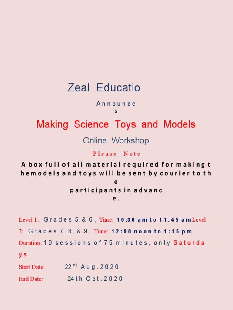 Science Toys Online Workshop for Kids | PDF