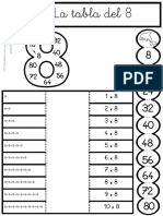 La tabla del 8 y del 9