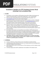 Installation Guidelines For ITW Insulation Systems Metal Jacketing Used On Insulated Pipe