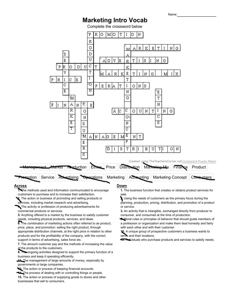 Vocab Units 10-12 Crossword - WordMint