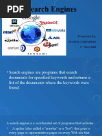 Search Engines: Presented By, Aswathy Gopinadhan 2 Sem Mba