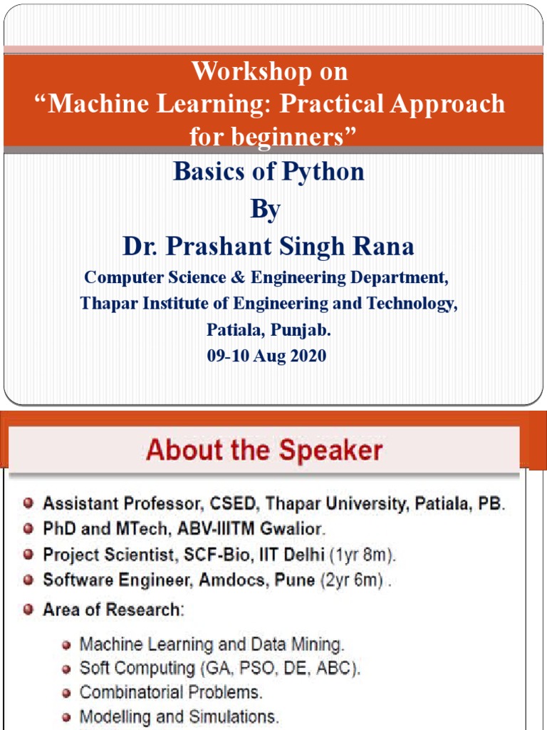 Workshop On Basics of Python | PDF | Computing | Software