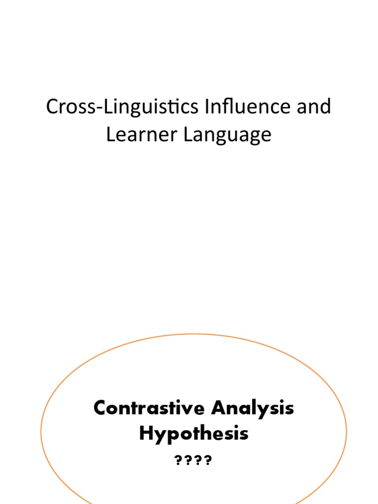 Cross-Linguistic Influence in Learner Language | PDF | Second Language ...