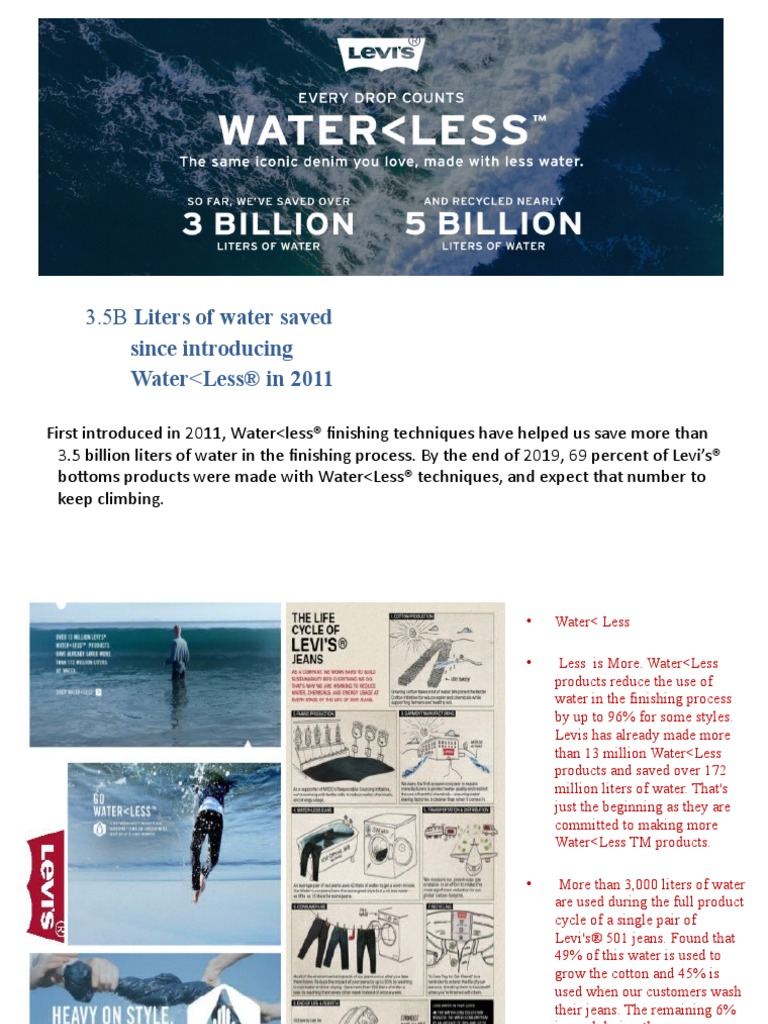 3.5B Liters of Water Saved: Since Introducing Water Less® in 2011 | PDF