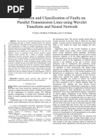 Detection and Classification of Faults On Parallel Transmission Lines Using Wavelet Transform and Neural Network