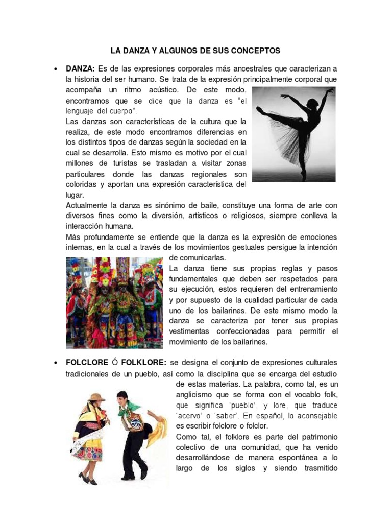 Conceptos Clave de la Danza | PDF | Bailes | Folklore