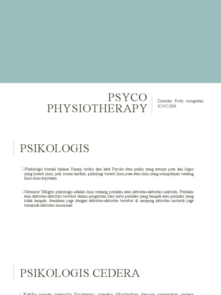 Psyco Physiotherapy | PDF