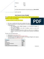 Sixte Semestre Exam of English: Mohammed/L2 GA