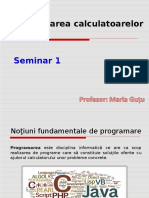 Seminar 1. Programare C