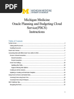 Michigan Medicine Oracle Planning and Budgeting Cloud Service (PBCS) Instructions