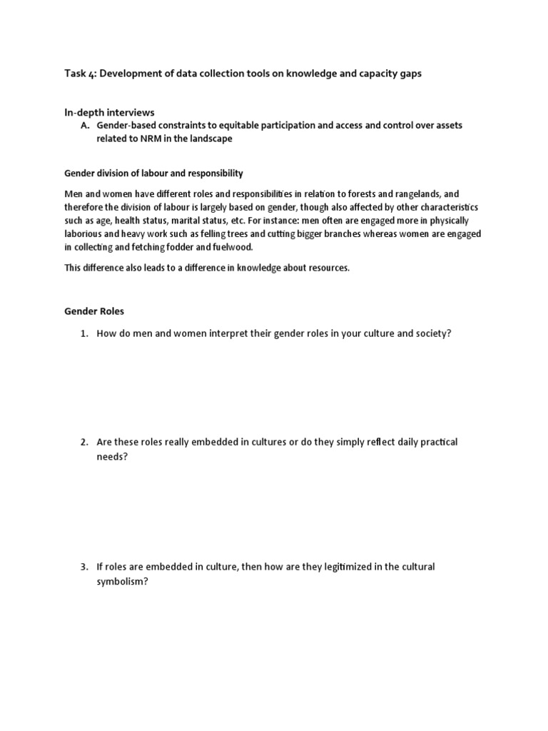Gender Roles in Natural Resource Management | PDF | Agriculture ...