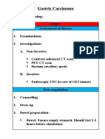 Gastric Carcinoma: Radiation Planning: Ebrt Assessment of Disease 1. Examinations: 2. Investigations: A. Non-Invasive