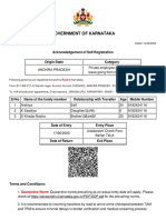 Government of Karnataka: RD813S200138985 Acknowledgement of Self Registration Origin State Category