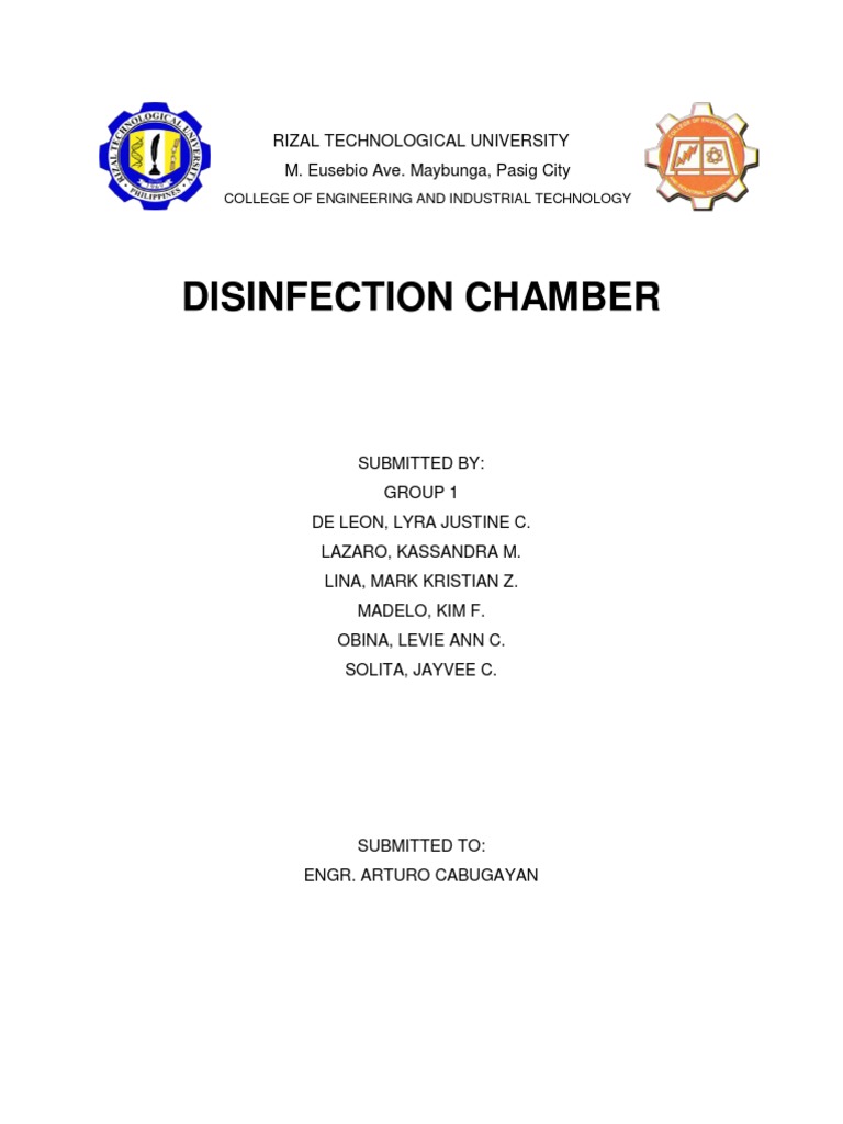 Disinfection Chamber Rizal Technological University M. Eusebio Ave