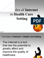 The Roles of Internet in Health Care: Setting