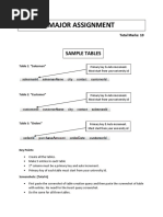 Major Assignment: Sample Tables