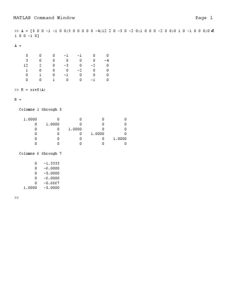 MATLAB Command Window | PDF