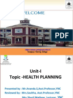Unit - II - Health Planning - Lect 1 - Ananda.S