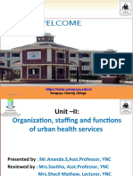 UNIT - II - Organization, Staffing and Functions of Urban Health Services - Anand
