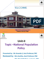 National Population Policy - UNIT-II - ANAND YNC