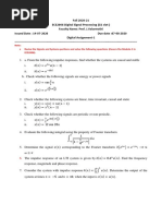 Digital Assignment 1 - Question - DSP