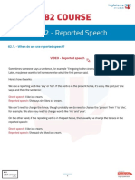 B2 Course: Unit 62 - Reported Speech