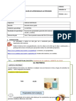 GUÍA DE CIENCIAS NATURALES LA MATERIA (Prodiedades, Estados)