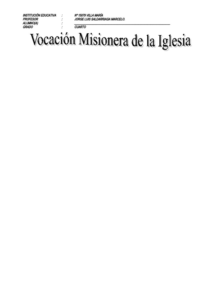 VOCACION MISIONERA DE LA IGLESIA 4h | PDF
