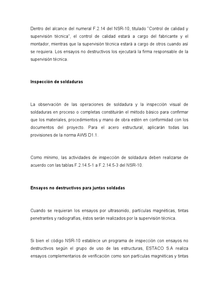 Control de Calidad en Cubiertas Estructurales | PDF