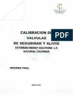 ARJ Informe - Calibración PSV S PLANTA TEG EXTERRAN PDF