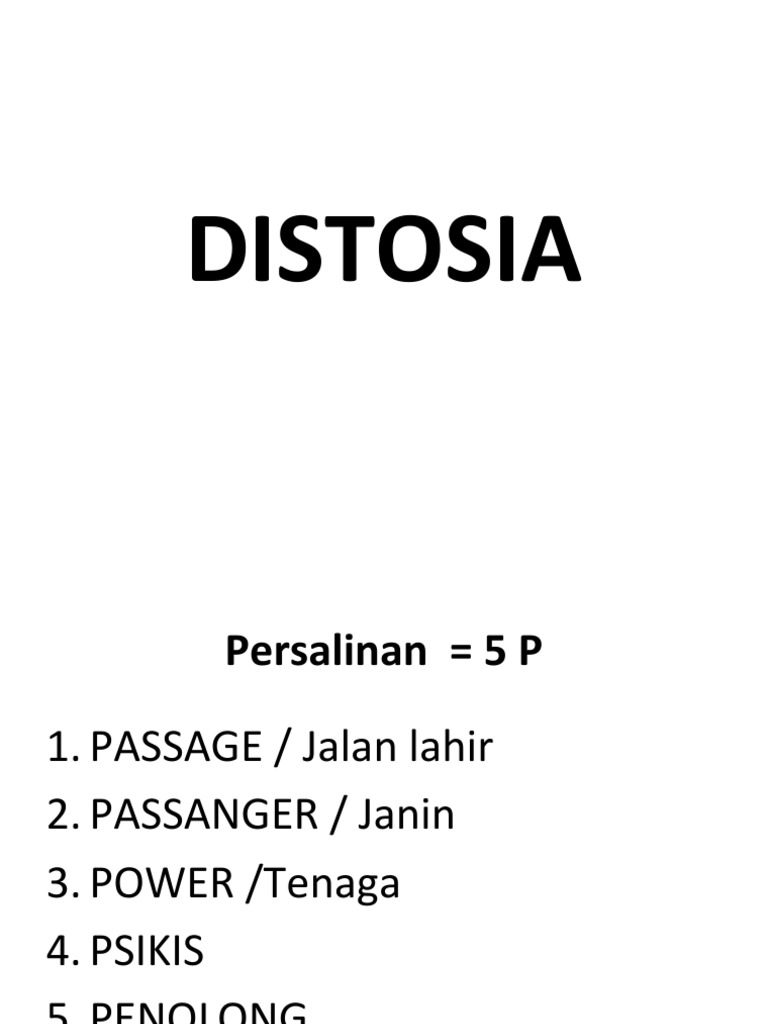 DISTOSIA | PDF | Kesehatan Holistik
