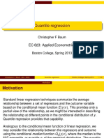 Quantile Regression: EC 823: Applied Econometrics