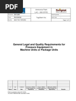 General Legal and Quality Requirements For Pressure Equipment in Machine Units or Package Units