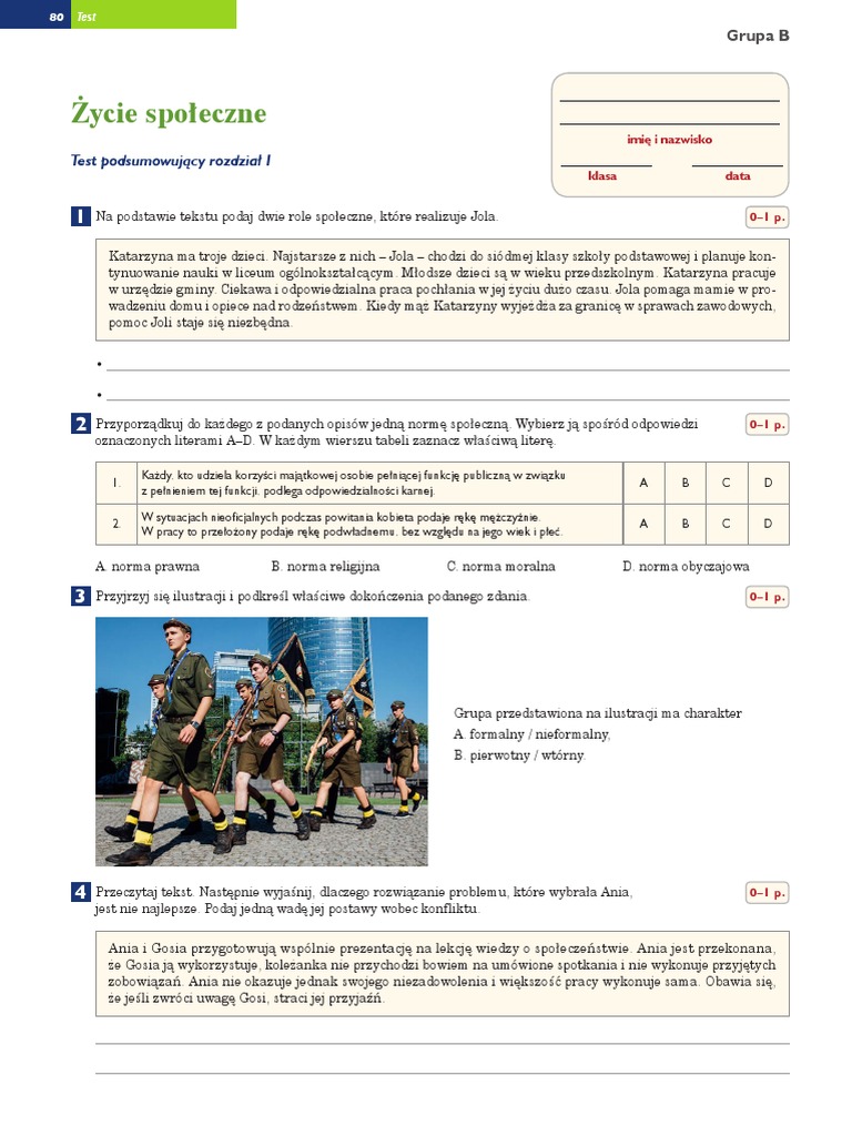 Sprawdzian Z Wos Klasa 8 Dzial 4 Nowa Era
