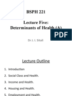 BSPH 221 Lecture Five: Determinants of Health (A) : DR J. I. Sitali