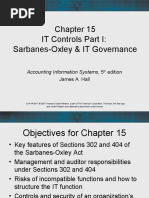 IT Controls Part I: Sarbanes-Oxley & IT Governance: Accounting Information Systems, 5