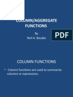 Column/Aggregate Functions: by Neil A. Basabe