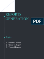 Reports Generation