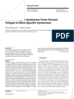 Chronic Fatigue Syndrome From Chronic Fatigue To More Specific Syndromes