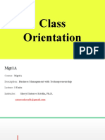 MGT 1 AClass Orientation